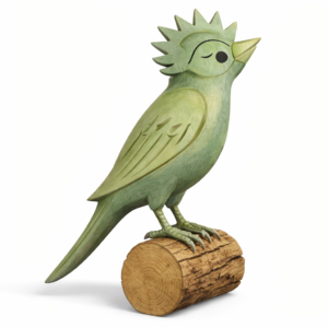 Wooden Crested Bird